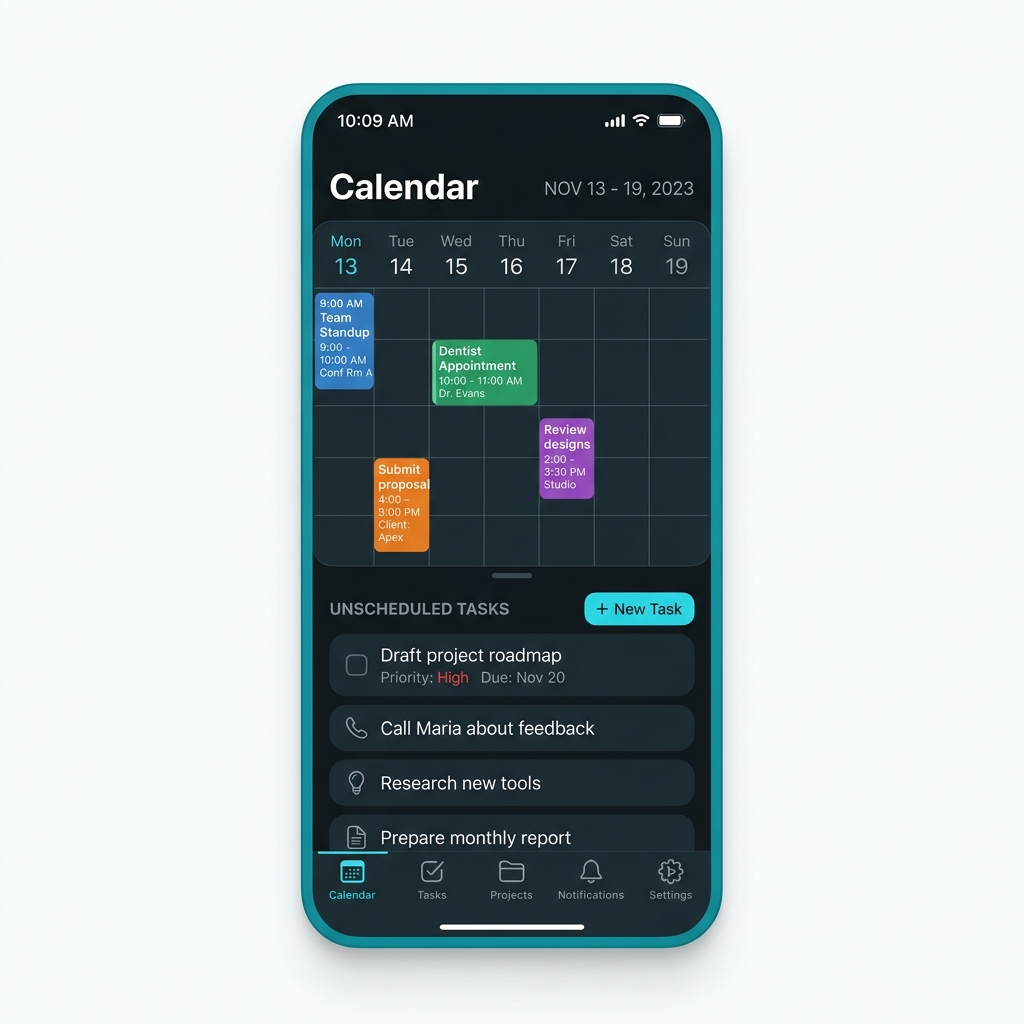 See your week at a glance. Drag. Drop. Done.